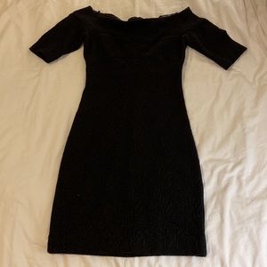 Nicole Miller Off the Shoulder Black Bodycon Dress, sz. 4